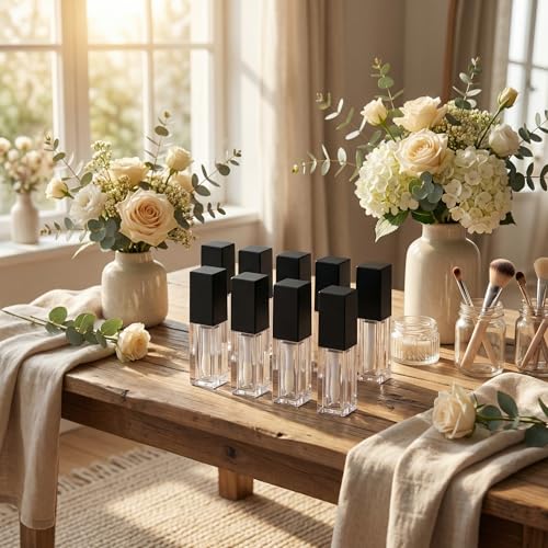 10PCS Empty Lip Gloss Tubes 5ML with Wand - Stylish DIY Lip Gloss Containers