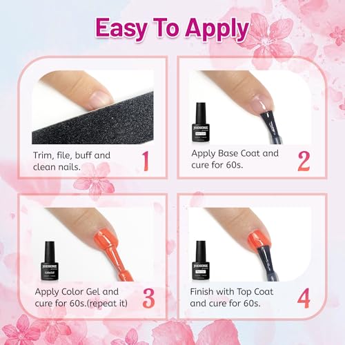 JODSONE 20-Color Vibrant Gel Nail Polish Kit with Base Coat & Top Coat - Variation 5