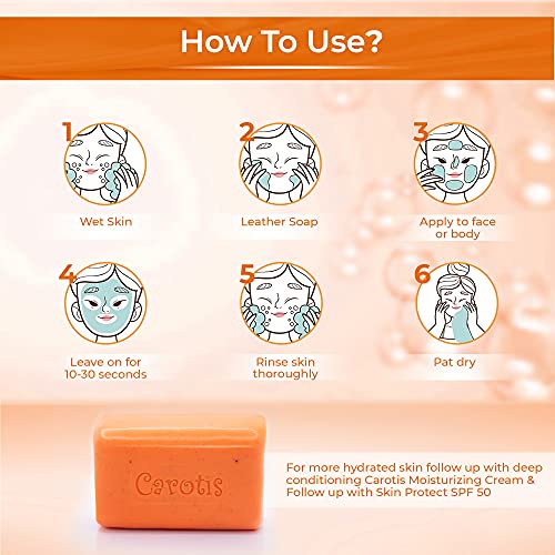 Carotis Vitamin A Exfoliating Soap 200g Pack of 2 - Brightening & Gentle Cleanser