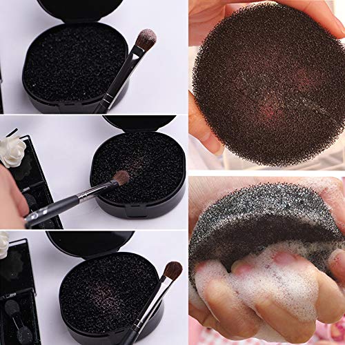 Ronrons Travel Makeup Brush Cleaner Sponge Set - Quick Color Removal, Portable