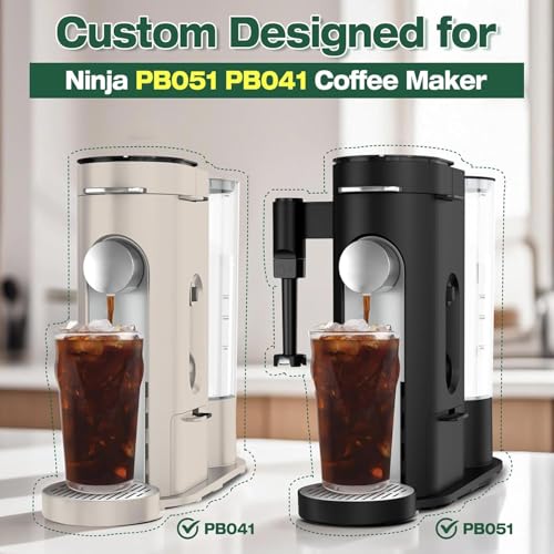 Reusable K Cups & Coffee Filter Basket for Ninja PB051/PB041 - Stainless Steel, Dishwasher-Safe