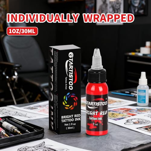 Professional Bright Red Tattoo Ink 1oz | Vegan-Friendly Pigment