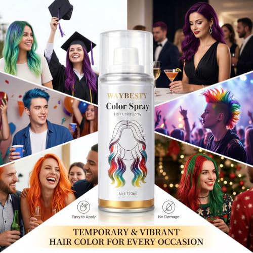 Waybesty Temporary Red Hair Color Spray - Washable Instant Hair Dye