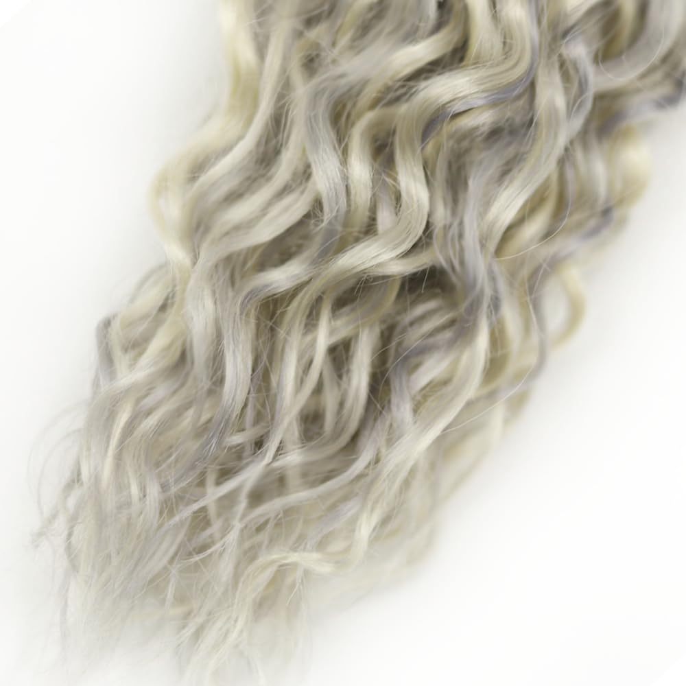 613 Human Hair Bundles Silver Kinky Curly Bundles Human Hair 8A Brazilian Virgin Remy Hair 3 Bundles 16 18 20 Inch Two Tone Grey Mixed With Blonde Bundles Hair Extensions Highlight Bundles
