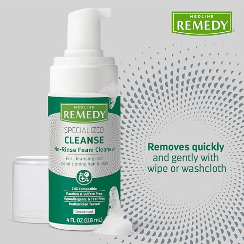 Medline Remedy No-Rinse Foam Cleanser - 4 oz, Moisturizing Body Wash