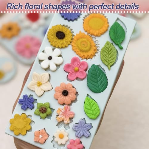 5-Piece Flower Silicone Molds for Cake & Candy Decorating