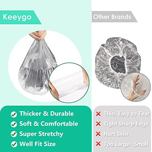 Keeygo Disposable Shower Caps - 50 PCS Waterproof Hair Caps 20.5"