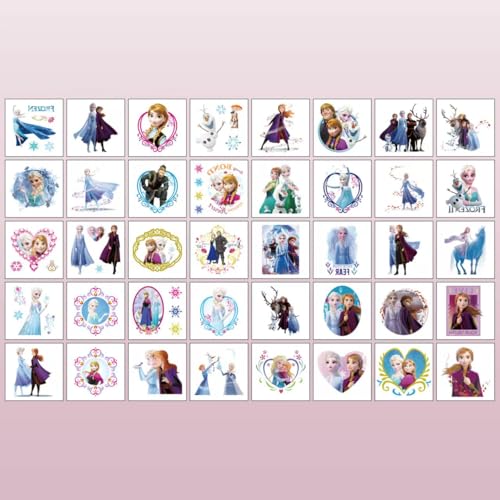 40 Pack Cartoon Frozen Temporary Tattoos for Kids & Adults - Party Favors & Gifts