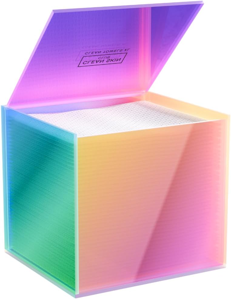 Clear Acrylic Box for Clean Towels - XL Storage Container for 50 Disposable Face Towelettes | Bathroom Counter Organizer
