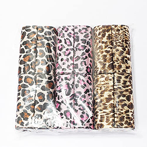 Leopard Pattern Lipstick Case with Mirror - 3 Pcs Holder Set