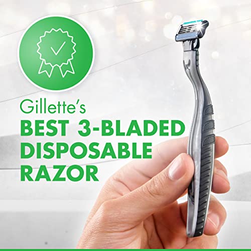 Gillette Mach3 Sensitive Razors for Men, Men¡¯s Disposable Razors, Pivoting Head for Close and Comfortable Shave, 10 Count