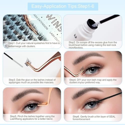 A1-MQ-Only 10mm Wispy Short Eyelash Clusters with Invisible Band - Diwinsh