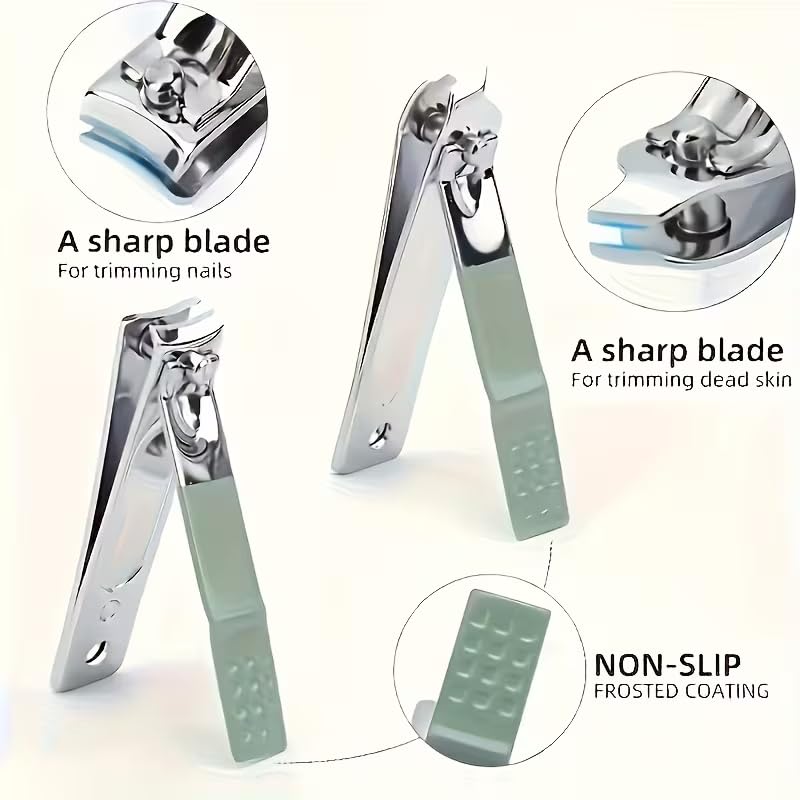16 Piece Stainless Steel Manicure & Pedicure Set - Professional Nail Clippers, Cuticle Tools & Grooming Kit for Home Care