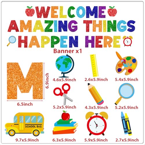 Welcome Banner for Classrooms - Amazing Things Happen Here Decor