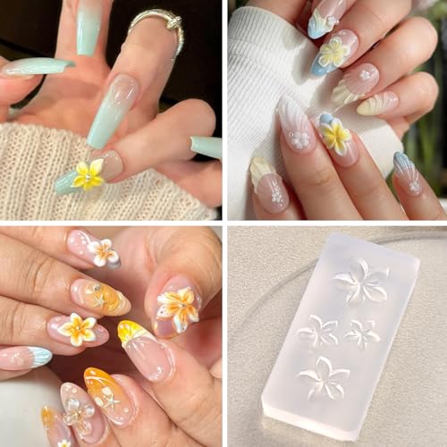 3D Nail Art Silicone Molds Set - Seashell, Plumeria & Starfish