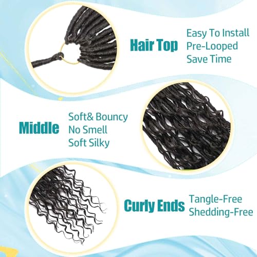 DACAI XIU 4# Boho Soft Locs Crochet Hair 30 Inch 8 Packs Goddess Faux Locs