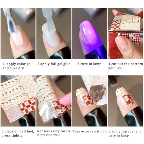 10 Rolls Plaid Nail Foil Transfer Sheets for Nail Art