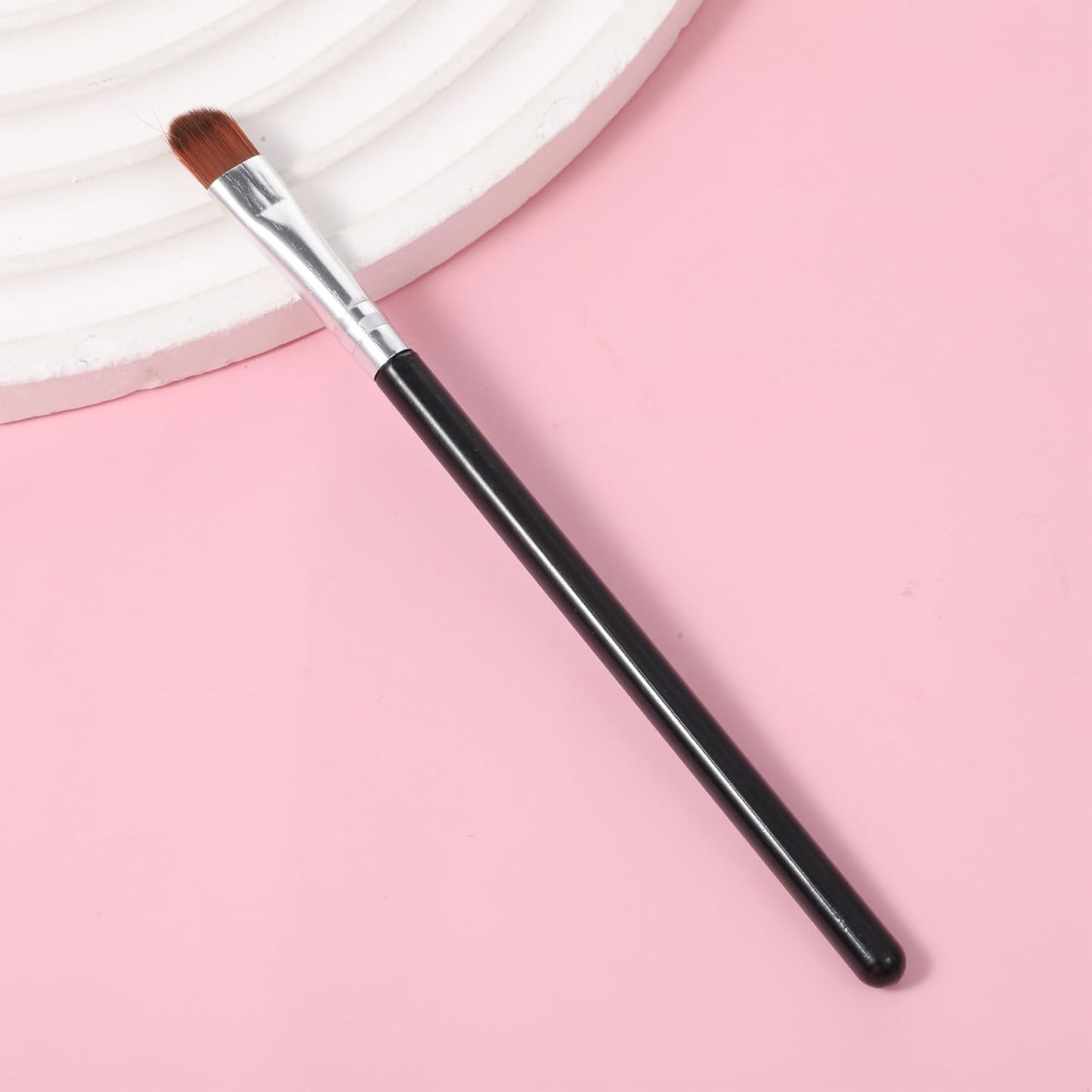 Flat Makeup Brush Set - 4 PCS Under Eye & Eyebrow Applicators for Blending Powder, Cream, & Highlight