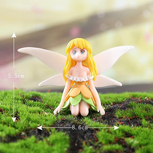 8 Pcs Tinkerbell Fairy Cake Topper Set - Miniature Princess Figurines