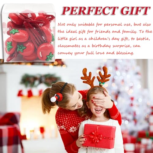 Cute Tomato Hair Clips - 20 Pcs Fruit Barrettes for Kids & Adults