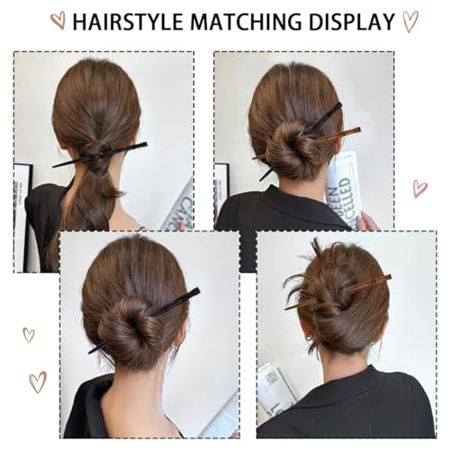 16 PCS Bamboo Hair Sticks - Elegant Retro Wooden Hair Pins
