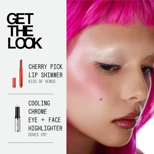 about-face Doves Cry Cooling Chromes Highlighter - Shimmer Stick for Face & Eyes, White, 0.31oz