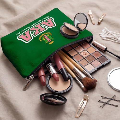 Compact Makeup Bag for Travel - Aesthetic Toiletry Pouch, 9.8x7 Inch