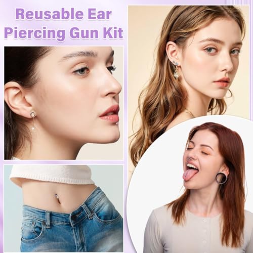 Evatage Black Professional Ear Piercing Gun Kit for Safe Home Use