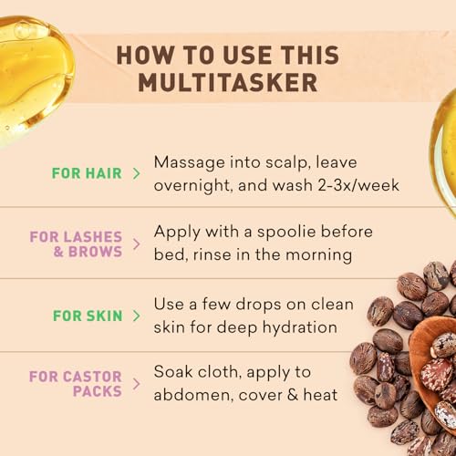 Cold-Pressed Castor Oil for Hair, Skin & Eyelash Growth – 1 Fl Oz