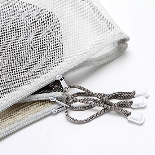 Sea Team Monochrome Multicolored Mesh Makeup Bags 9.4 x 2 x 6.3 Inches 6-Pack
