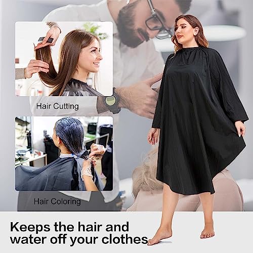 PERFEHAIR Professional Salon Hair Cutting Cape with Sleeves - Black