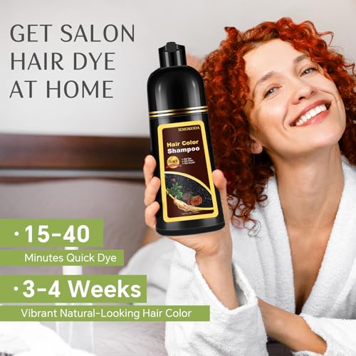 Mxvbaty Dark Coffee Hair Dye Shampoo, Ammonia-Free Plant-Based Formula
