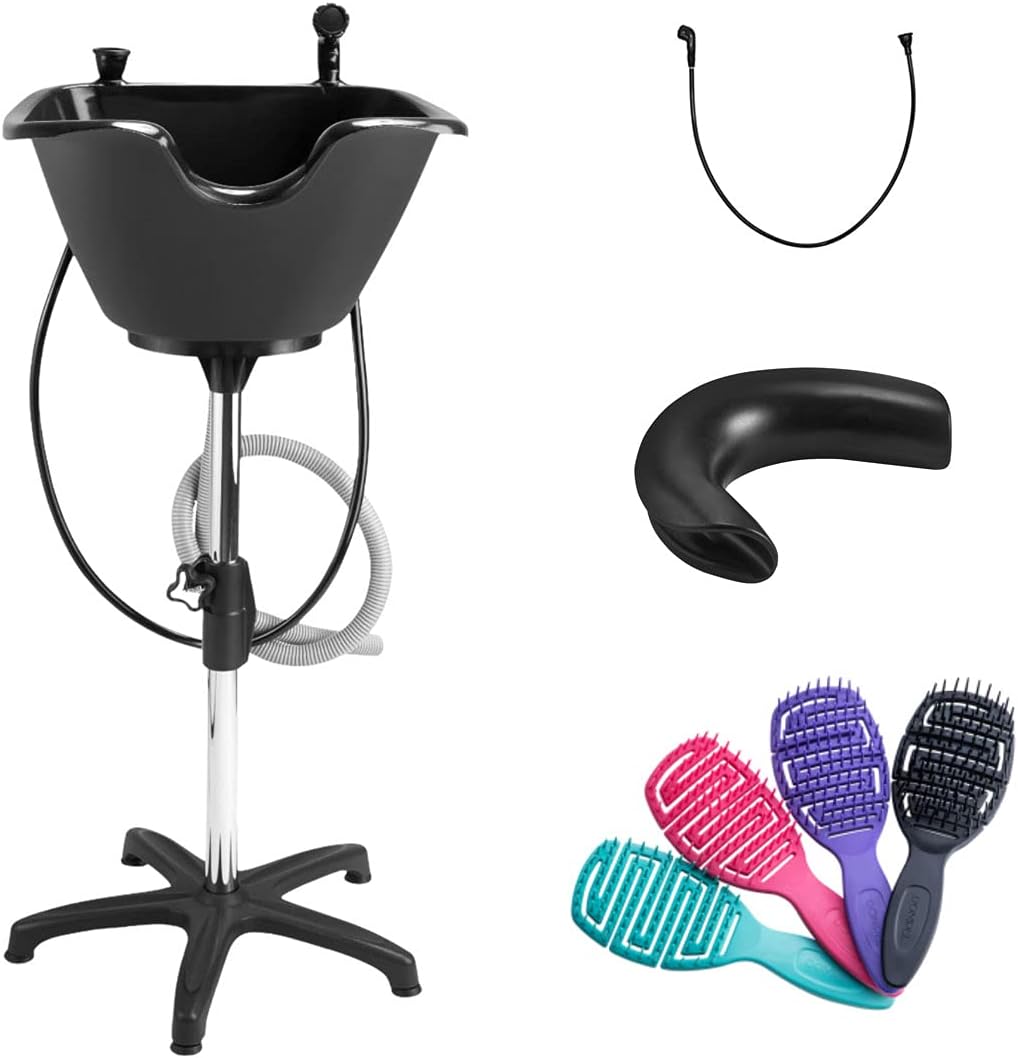 Portable Shampoo Bowl - Ergonomic Deep Wash Basin for Hairstylists & Seniors | Steel Structure, Home Use