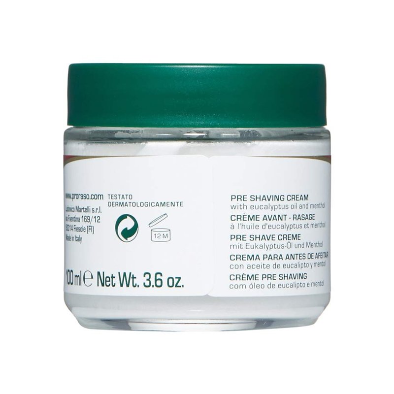Proraso Refreshing And Toning Pre-Shave Cream with Eucalyptus Oil & Menthol, 3.6 oz