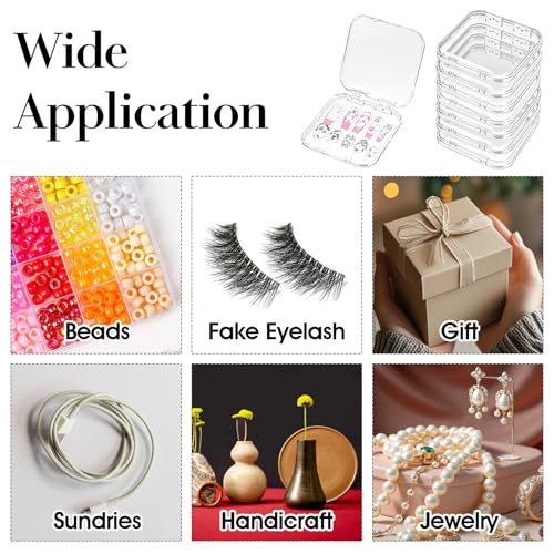 30 PCS Clear Press-On Nail Storage Boxes with Adhesive Tape for Nail Art