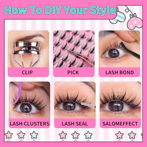 UIYPL Lash Cluster Kit - 150pcs Natural Volume Eyelash Extensions