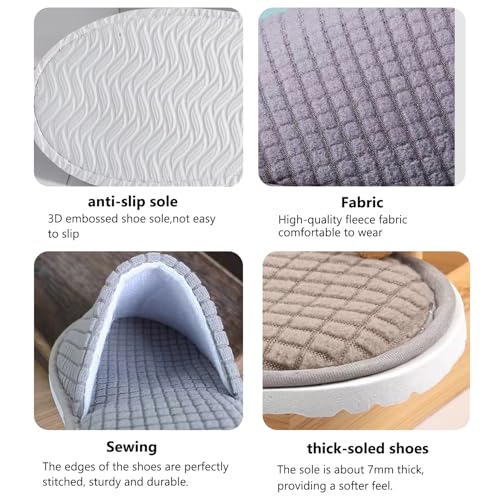 Spa Slippers for Guests 6/10/12 Pairs Jacquard Fleece Closed-Toe Washable Reusable