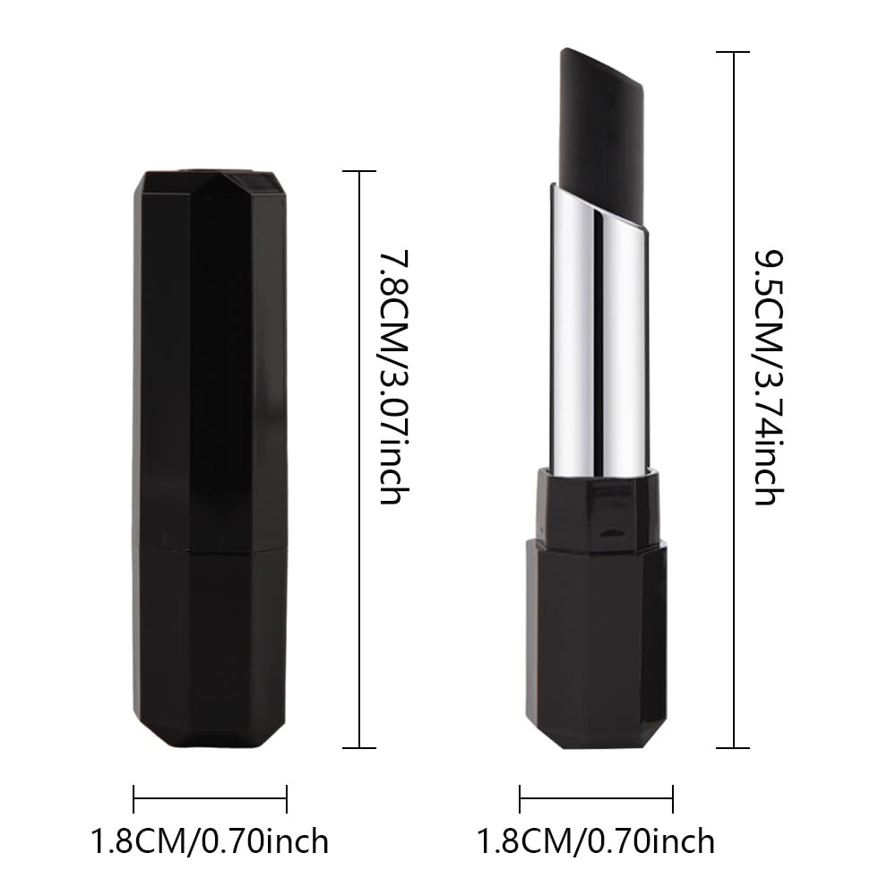 HHLTOH 2Pcs Black White Matte Lipstick Combo Set for Women, Twist Up Cream Lip Art Stick for Halloween Cosplay Goth Stage Party Makeup, Labial para fiesta de disfraces