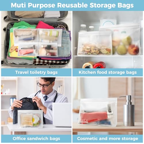 SPLF 4-Pack Leakproof Clear Toiletry Bags - TSA Approved Travel Set