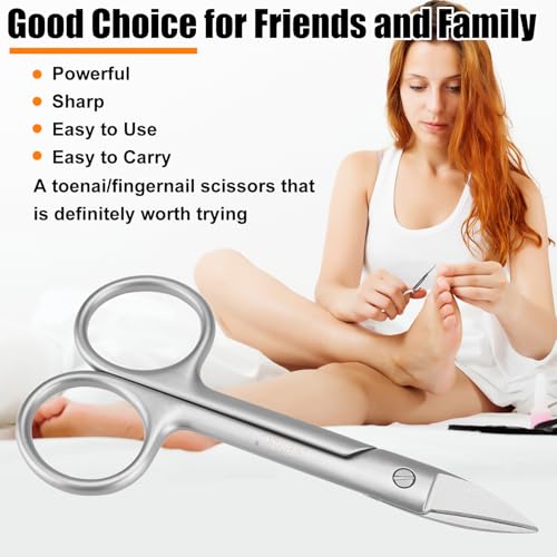 LePinko Heavy-Duty Toenail Scissors with Long Handle and Pointed Tip