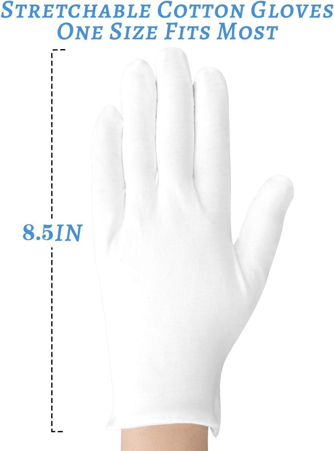 Moisturizing Gloves for Dry Hands | Washable Cotton Spa Gloves - 5 Pairs for Men & Women