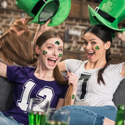 Skedimu 40Pcs Glitter Shamrock Temporary Tattoos - St. Patrick's Day Irish Party Favors