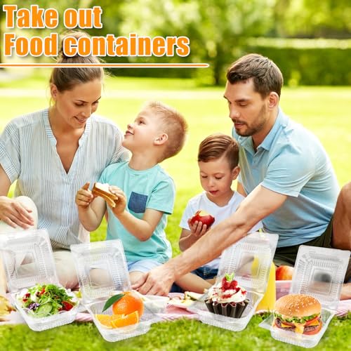 Jgalnim 100-Pack Clear Plastic Clamshell Food Containers