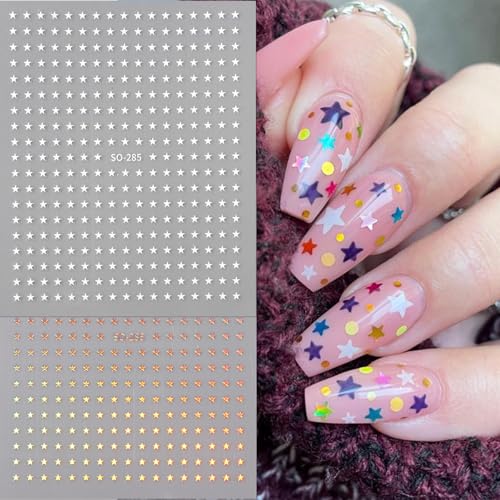 6 Sheets Self-Adhesive Star Nail Decals for Creative Nail Art