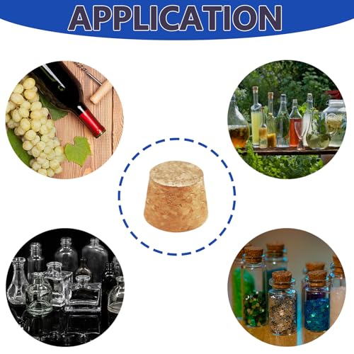 25 Pack Tapered Cork Stoppers for Wine & Beer - Natural Cork