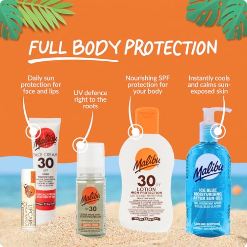 Malibu After Sun Lotion with Aloe Vera & Vitamin E, Cooling Moisturizer for Sunburn Relief, 3.4 fl oz
