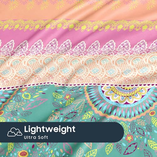 Boho Pillowcases Set of 2 - Colorful Medallion Pattern, King Size
