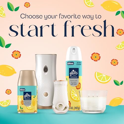 Glade Soft Mist Air Freshener Spray, Lemon Zest & Poppy, 8oz