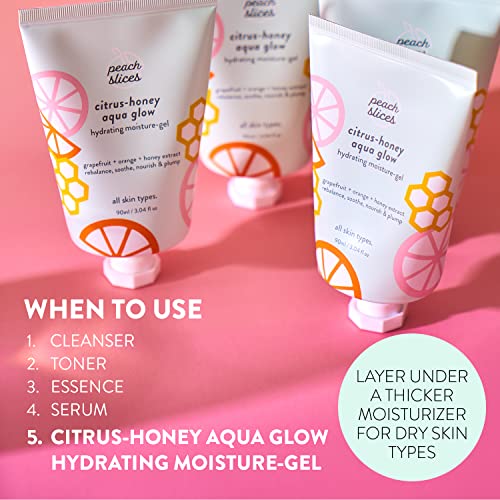 Peach Slices Citrus-Honey Aqua Glow Moisturizer - 3.04 oz Hydrating Gel