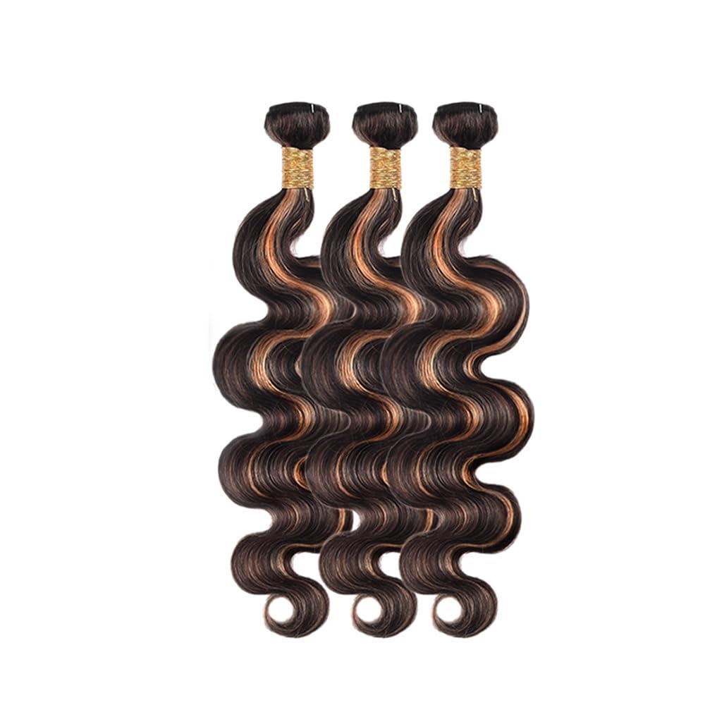 1b/30 Human Hair Bundles 20 22 24 Inch 300g Ombre Body Wave Bundle Brazilian Virgin Remy Hair 3 Bundles Brown Highlight Bundle Human Hair Extensions